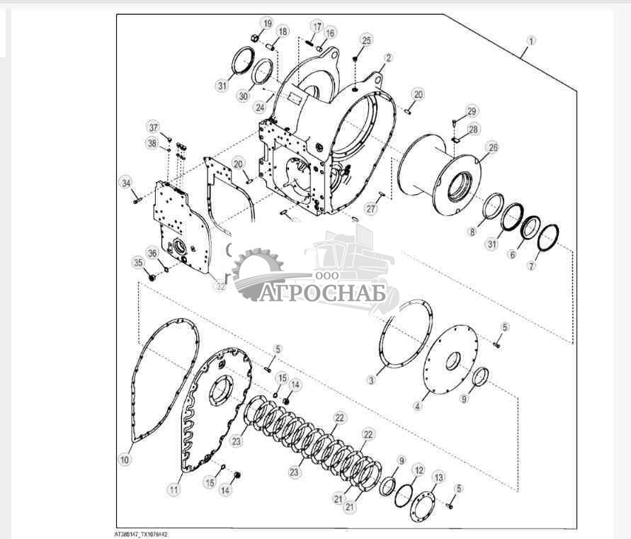 Лебедка (4000) (стандартная скорость) (10-дюймовый барабан) (гидротрансформатор) 